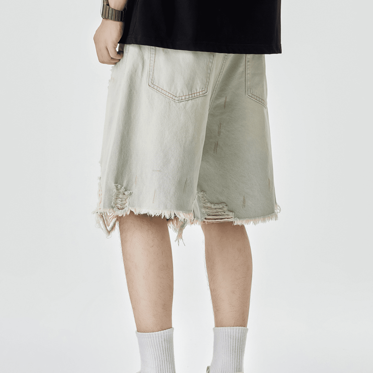 Acid Denim Shorts