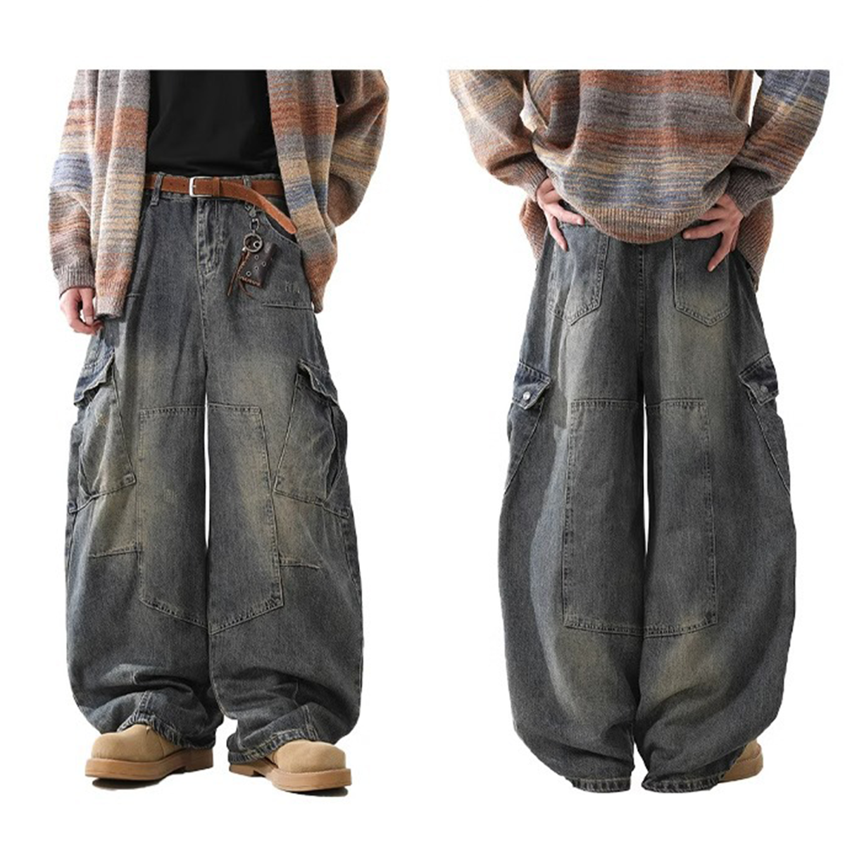 Wide Leg Washed Jeans