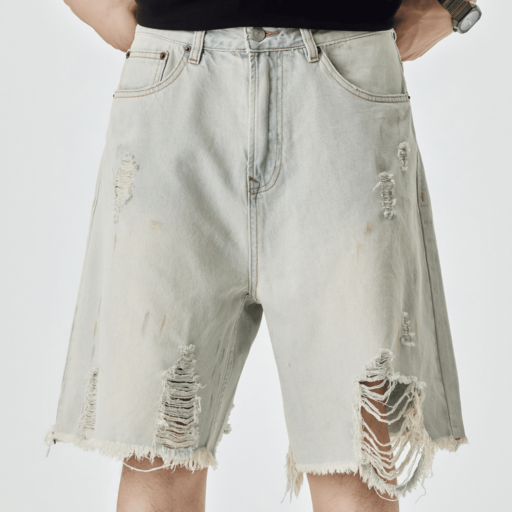 Acid Denim Shorts