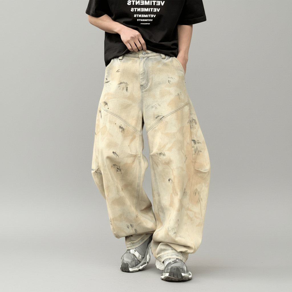 Wide-Leg Jeans (Ochre)