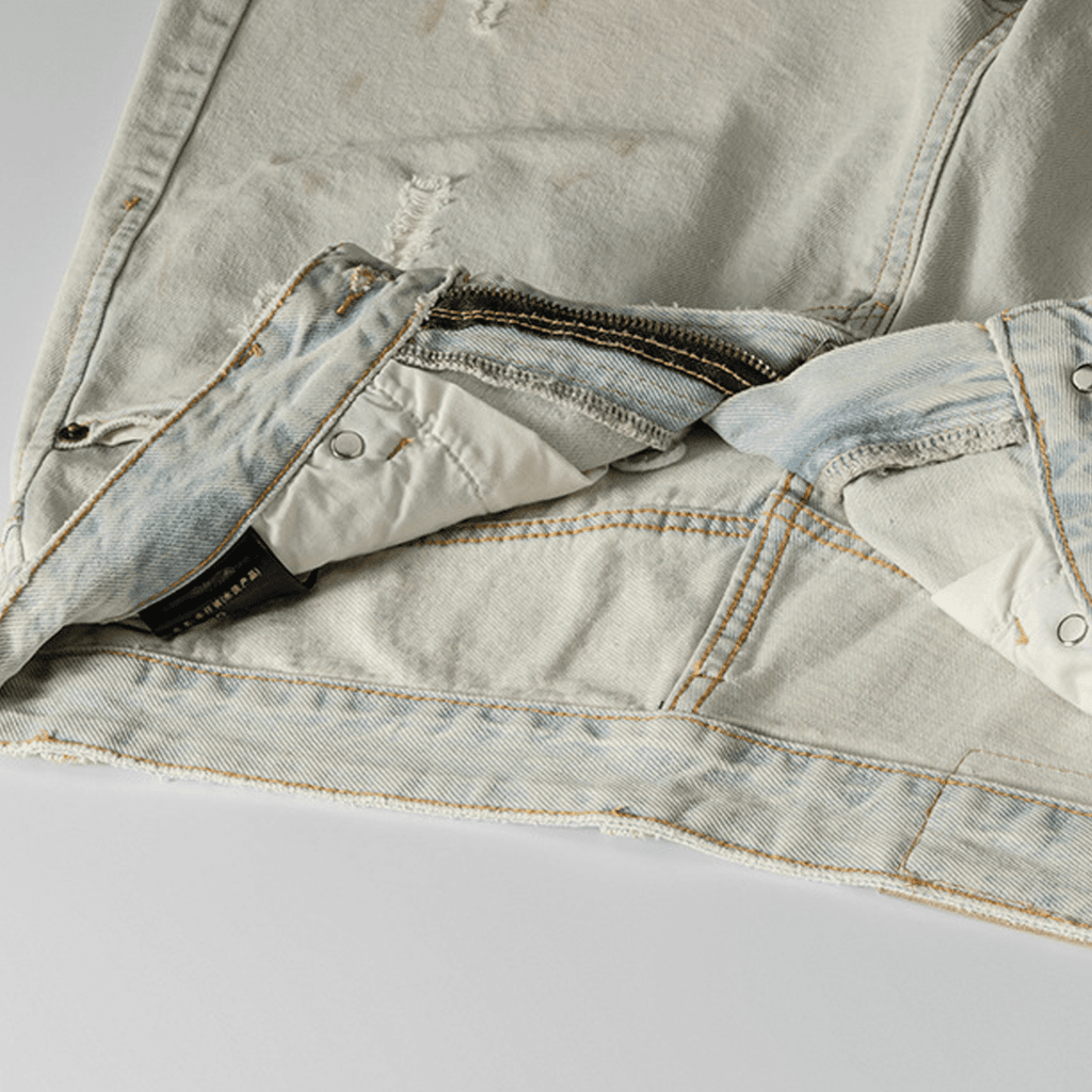 Acid Denim Shorts