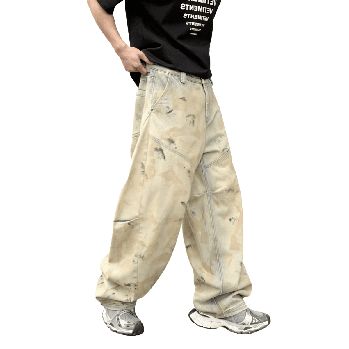 Wide-Leg Jeans (Ochre)