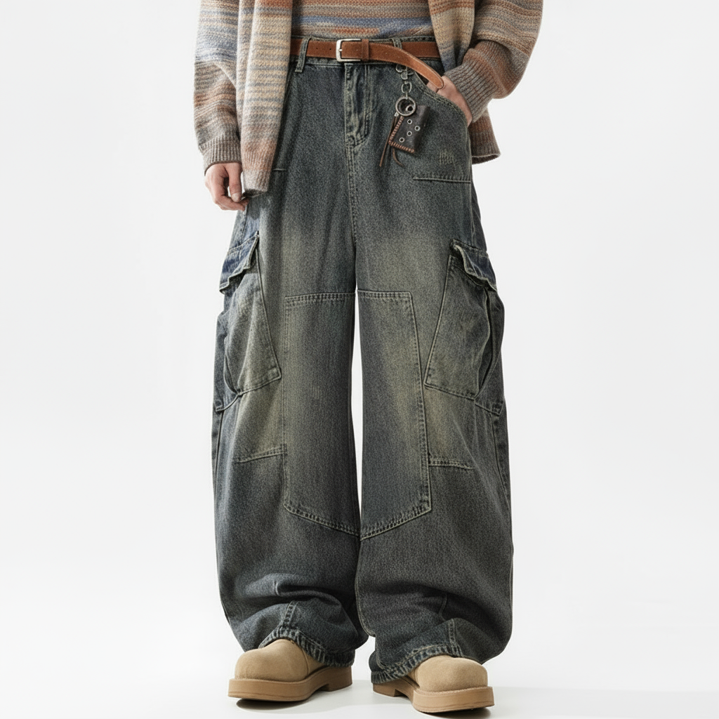 Wide Leg Washed Jeans