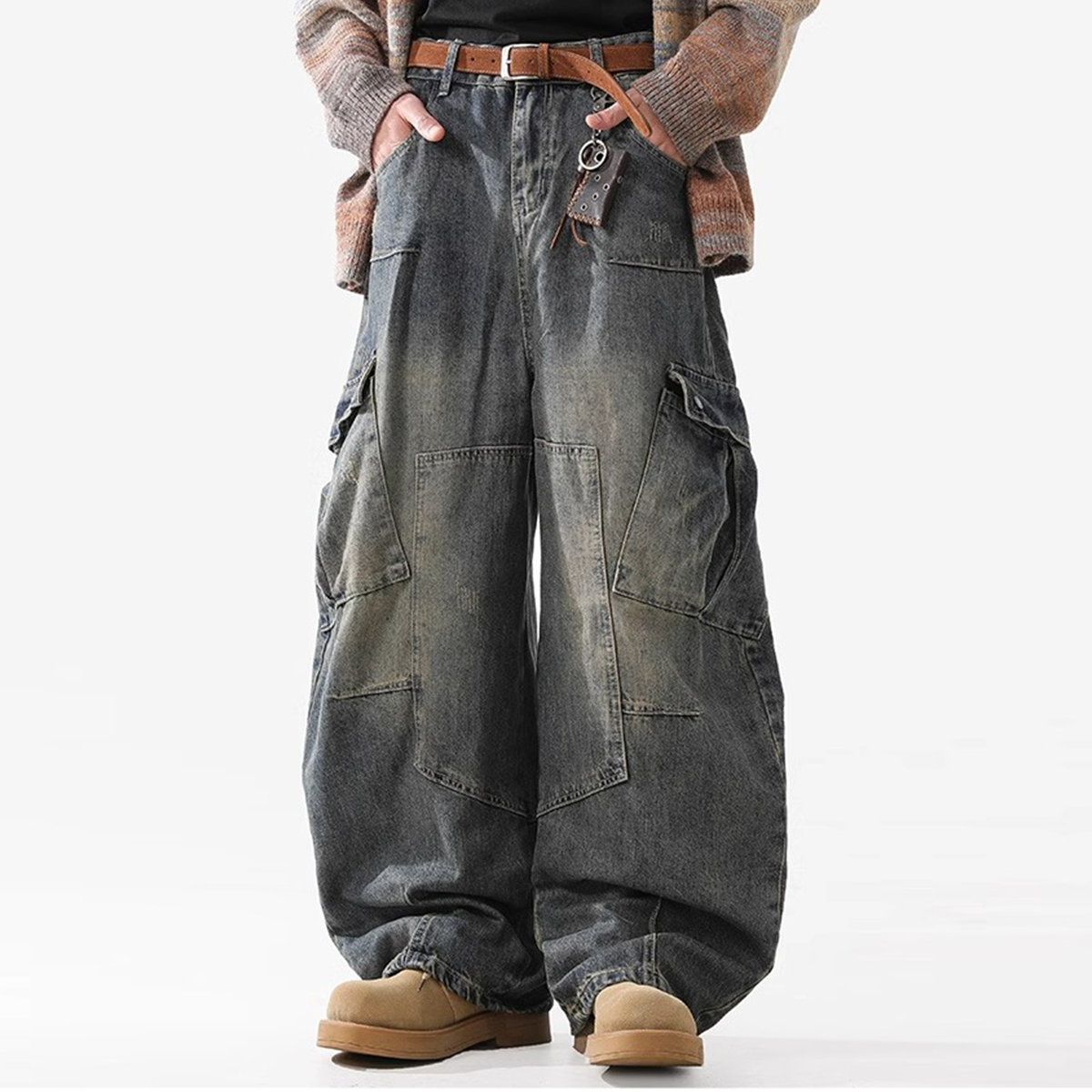 Wide Leg Washed Jeans