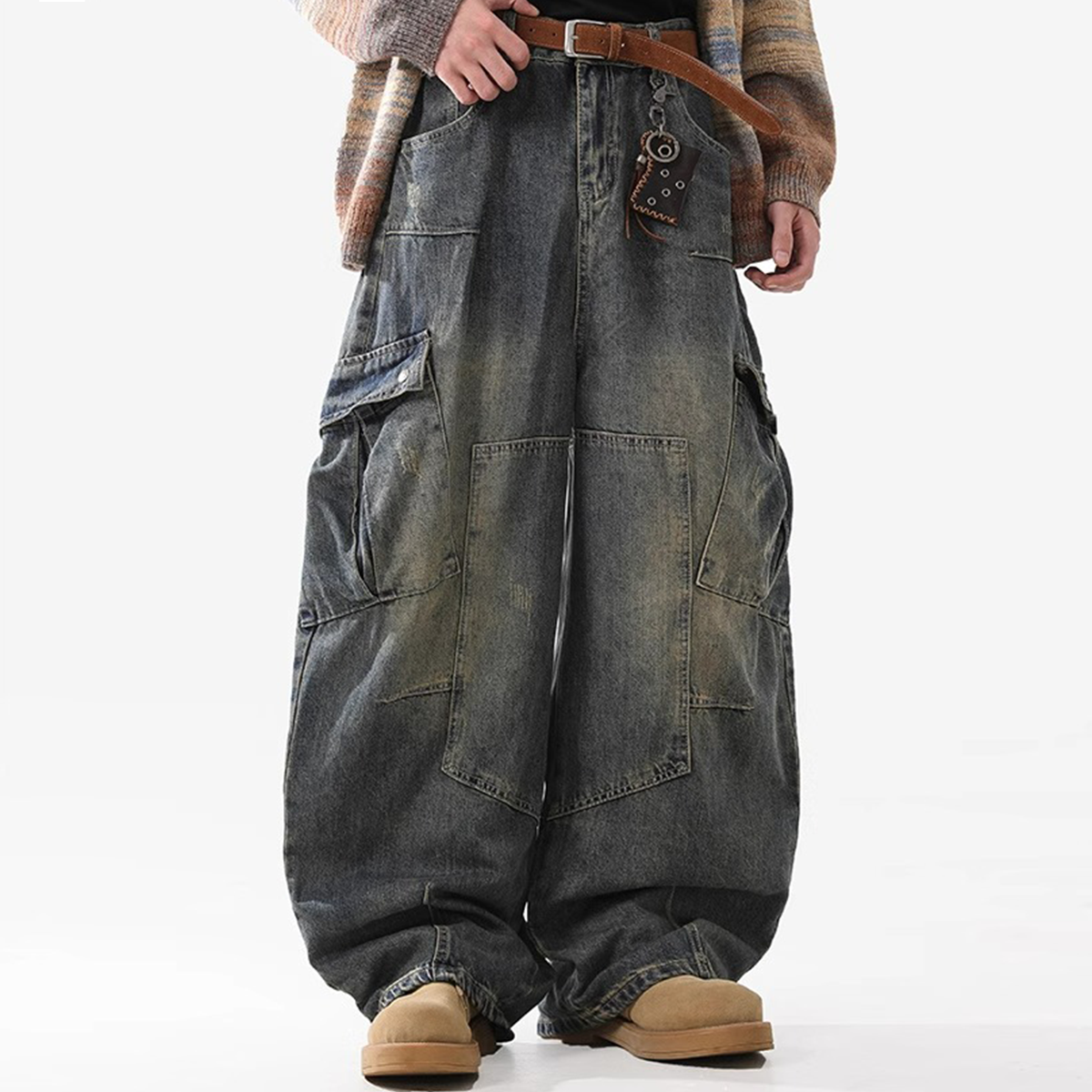 Wide Leg Washed Jeans